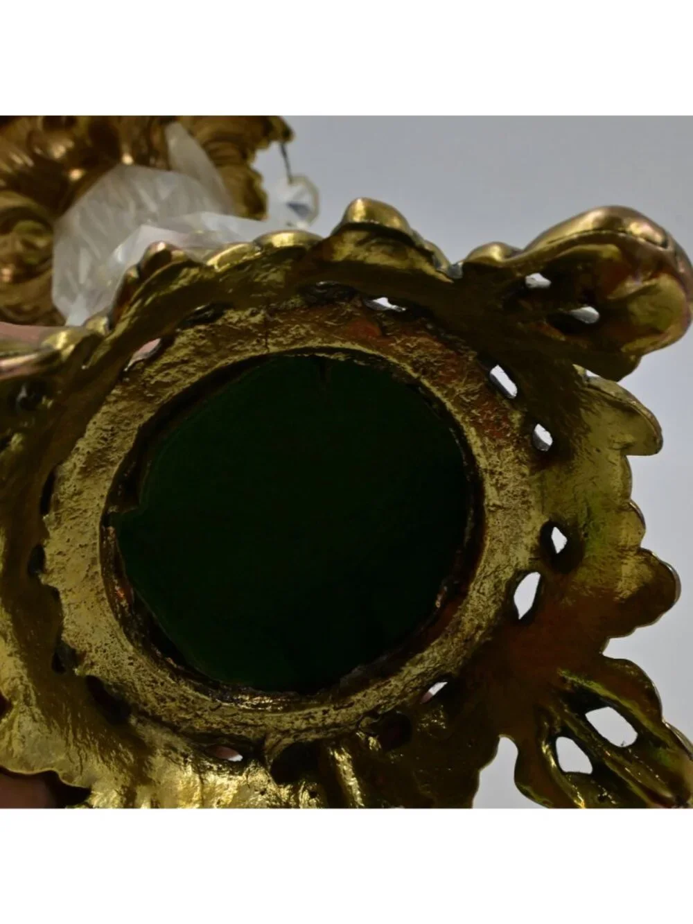 Hollywood Regency Style Ornate Gold cast Brass Candlestick Holders 2 Vintage - Picture 13 of 13